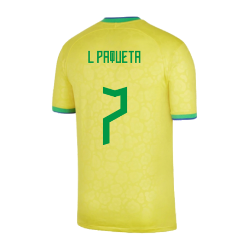 2022-2023 Brazil Little Boys Home Shirt (L Paqueta 7)