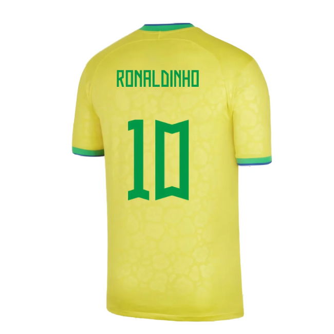 2022-2023 Brazil Little Boys Home Shirt (Ronaldinho 10)
