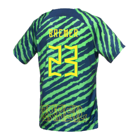 2022-2023 Brazil Pre-Match Football Shirt (Green) (Bremer 23)