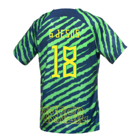 2022-2023 Brazil Pre-Match Football Shirt (Green) (G Jesus 18)