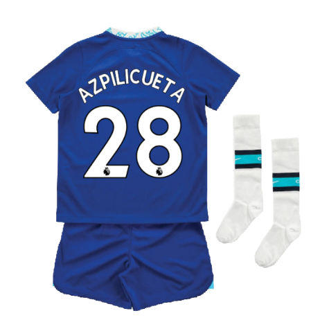 2022-2023 Chelsea Little Boys Home Mini Kit (AZPILICUETA 28)