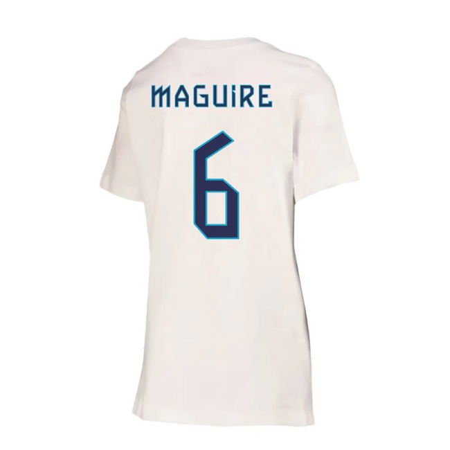 2022-2023 England Crest Tee (White) - Kids (Maguire 6)