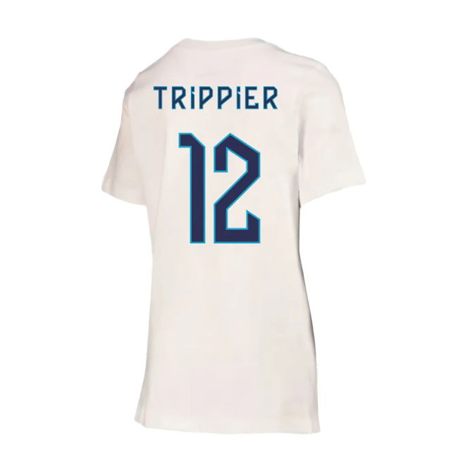 2022-2023 England Crest Tee (White) - Kids (Trippier 12)