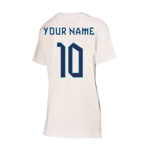 2022-2023 England Crest Tee (White) - Kids (Your Name)
