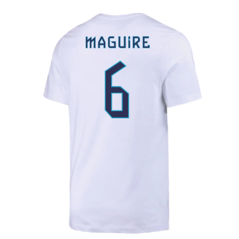 2022-2023 England Crest Tee (White) (Maguire 6)
