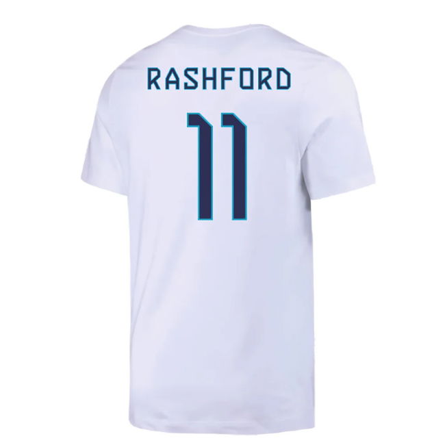 2022-2023 England Crest Tee (White) (Rashford 11)