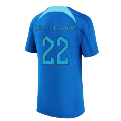 2022-2023 England Strike Dri-FIT Training Shirt (Blue) (Bellingham 22)