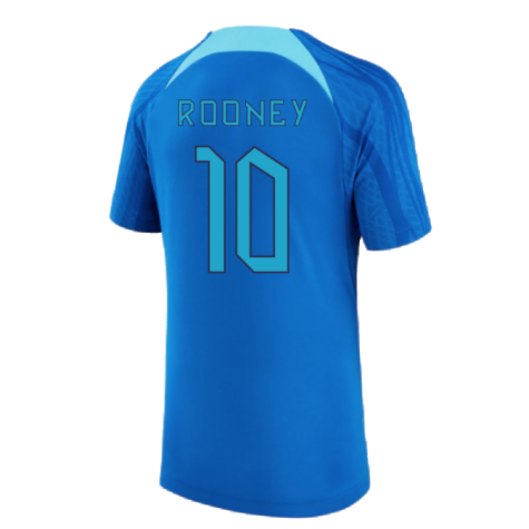 2022-2023 England Strike Dri-FIT Training Shirt (Blue) (Rooney 10)