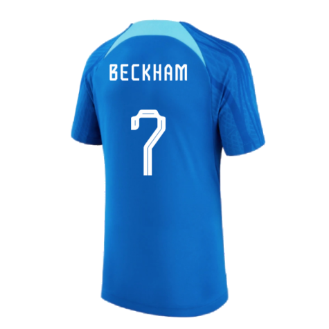2022-2023 England Strike Training Shirt (Blue) - Kids (Beckham 7)