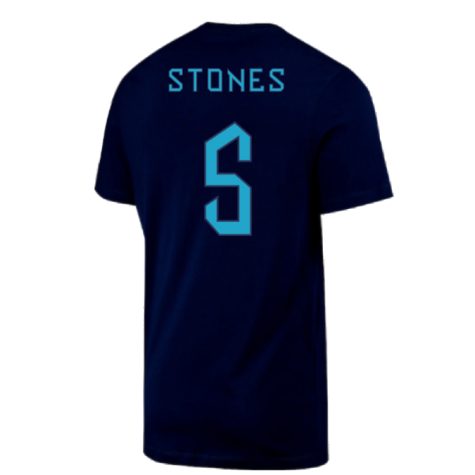 2022-2023 England Three Lions Swoosh Tee (Navy) (Stones 5)