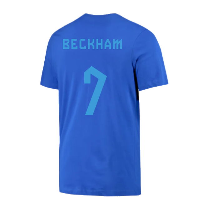 2022-2023 England Three Lions Tee (Blue) (Beckham 7)