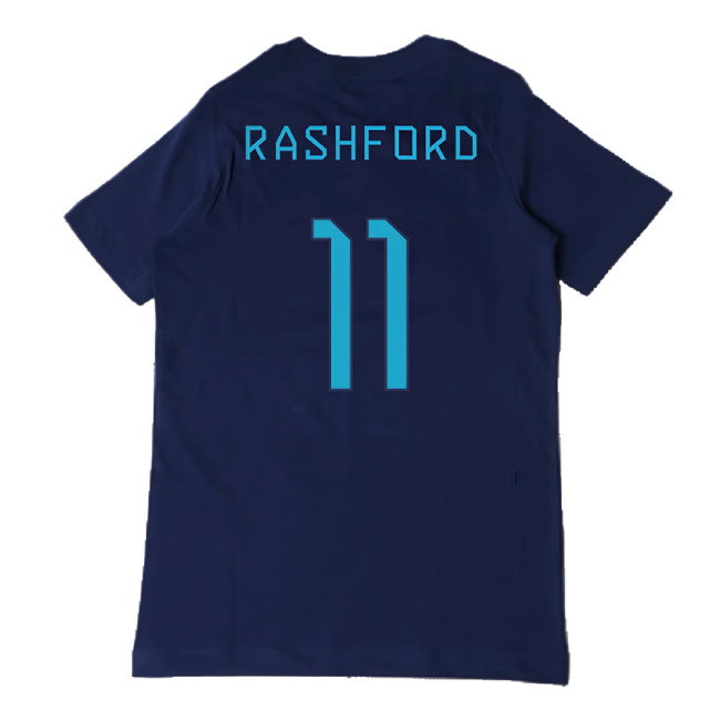 2022-2023 England Three Lions Tee (Navy) - Kids (Rashford 11)