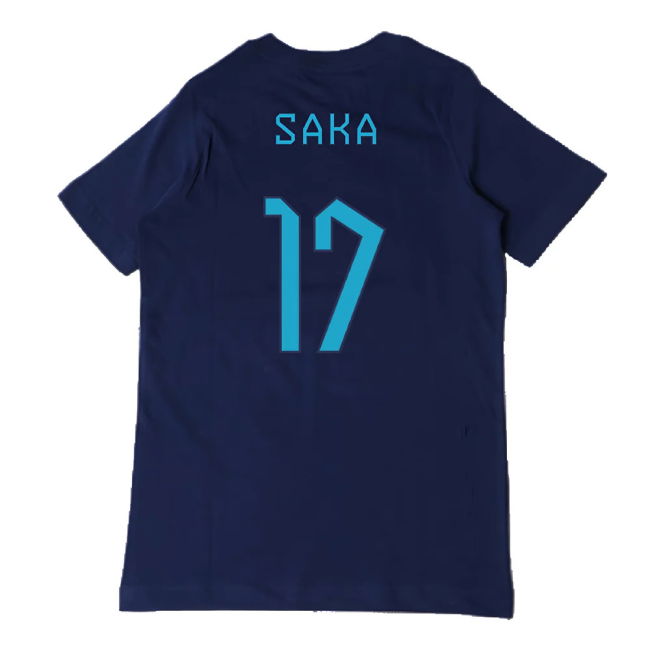 2022-2023 England Three Lions Tee (Navy) - Kids (Saka 17)
