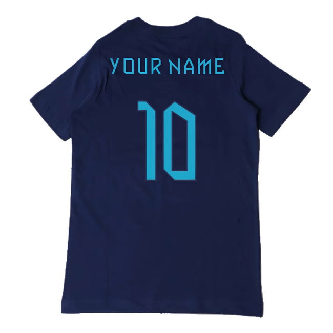 2022-2023 England Three Lions Tee (Navy) - Kids (Your Name)