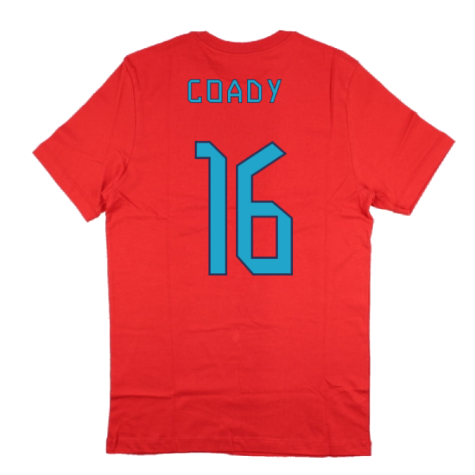 2022-2023 England World Cup Crest Tee (Red) - Kids (Coady 16)