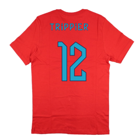 2022-2023 England World Cup Crest Tee (Red) - Kids (Trippier 12)