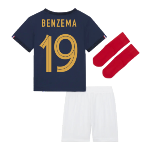 2022-2023 France Home Little Boys Mini Kit (Benzema 19)