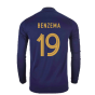 2022-2023 France Home Long Sleeve Shirt (Benzema 19)