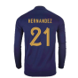 2022-2023 France Home Long Sleeve Shirt (Hernandez 21)