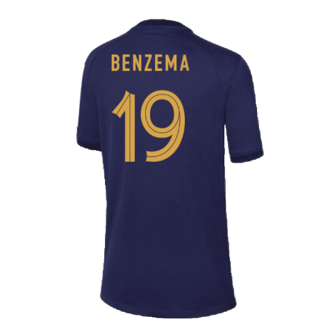 2022-2023 France Home Shirt - Kids (Benzema 19)