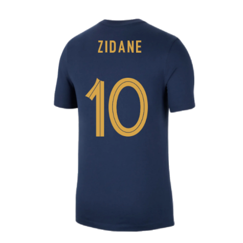 2022-2023 France Swoosh Tee (Navy) (Zidane 10)