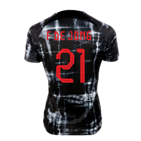 2022-2023 Holland Pre-Match Shirt (Black) - Kids (F De Jong 21)