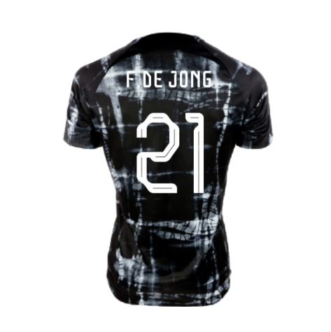 2022-2023 Holland Pre-Match Training Shirt (Black) (F.DE JONG 21)