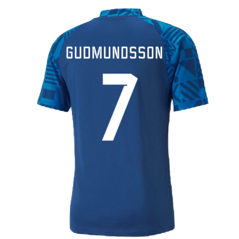 2022-2023 Iceland Pre Match Jersey (Blue) (GUDMUNDSSON 7)