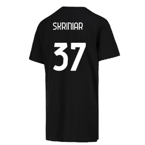 2022-2023 Inter Milan Crest T-Shirt (Black) (SKRINIAR 37)