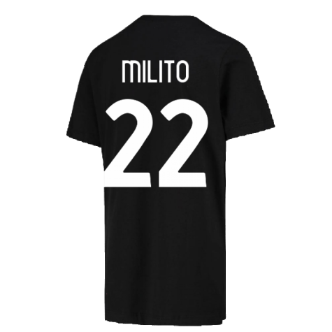 2022-2023 Inter Milan Crest Tee (Black) (MILITO 22)
