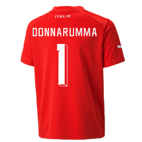 2022-2023 Italy Goalkeeper Shirt (Red) - Kids (Donnarumma 1)