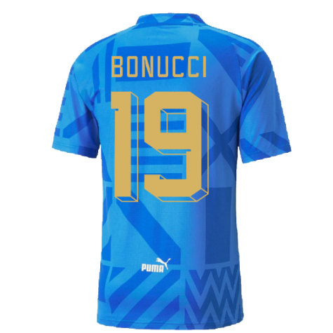 2022-2023 Italy Home Pre-Match Jersey (Blue) (BONUCCI 19)
