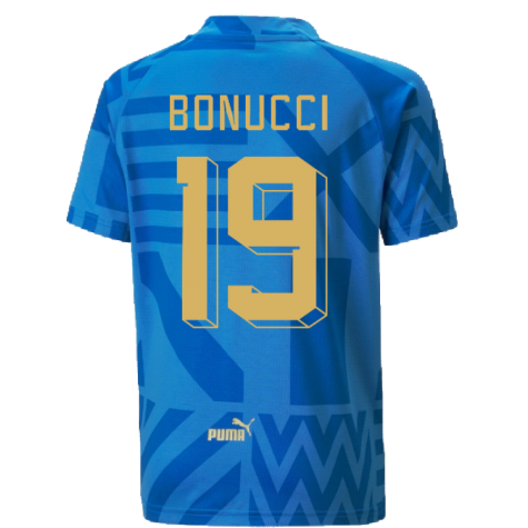 2022-2023 Italy Home Pre-Match Jersey (Blue) - Kids (BONUCCI 19)