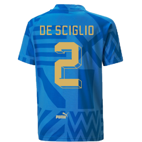 2022-2023 Italy Home Pre-Match Jersey (Blue) - Kids (DE SCIGLIO 2)