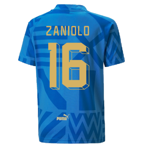 2022-2023 Italy Home Pre-Match Jersey (Blue) - Kids (ZANIOLO 16)