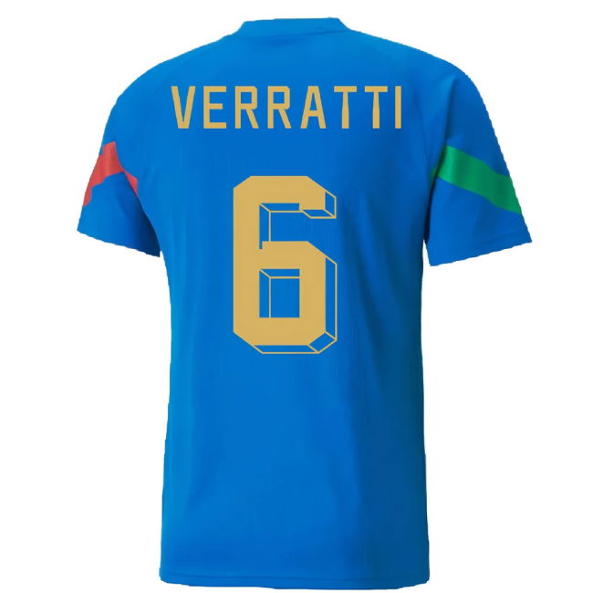 2022-2023 Italy Player Training Jersey (Blue) (VERRATTI 6)