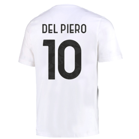 2022-2023 Juventus DNA Graphic Tee (White) (DEL PIERO 10)