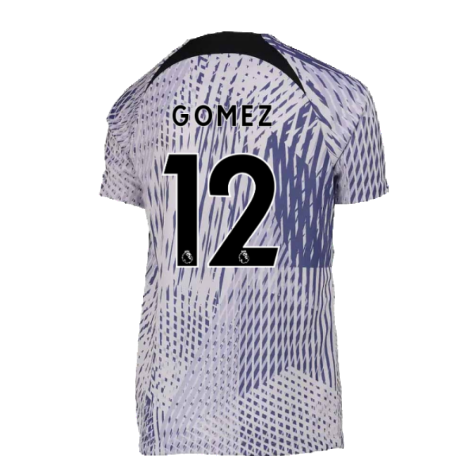 2022-2023 Liverpool Pre-Match Training Shirt (Pure Violet) - Kids (GOMEZ 12)