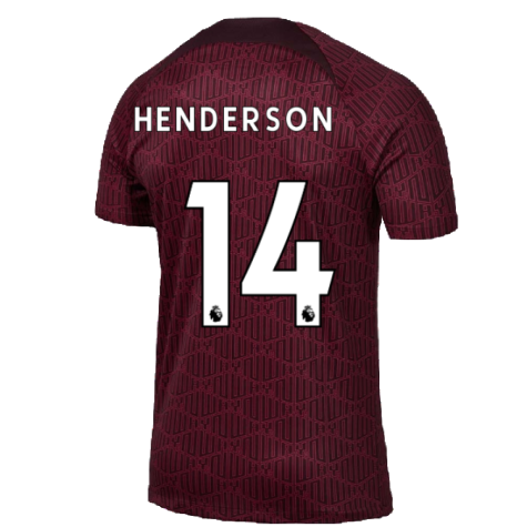 2022-2023 Liverpool Pre-Match Training Shirt (Red) (HENDERSON 14)