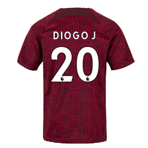2022-2023 Liverpool Pre-Match Training Shirt (Red) - Kids (DIOGO J 20)