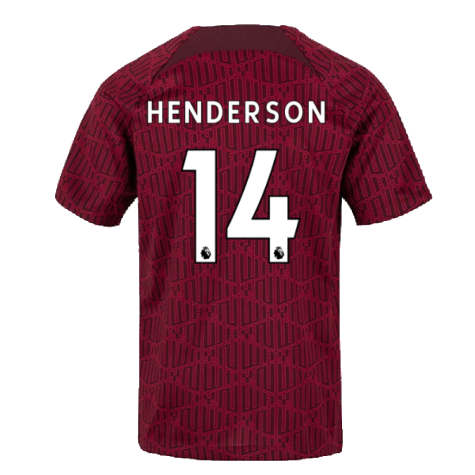 2022-2023 Liverpool Pre-Match Training Shirt (Red) - Kids (HENDERSON 14)