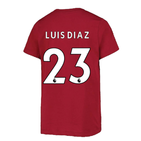 2022-2023 Liverpool Swoosh Tee (Red) - Kids (LUIS DIAZ 23)
