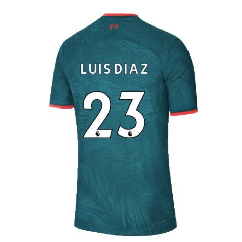 2022-2023 Liverpool Third Match DFADV Vapor Shirt (LUIS DIAZ 23)