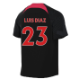 2022-2023 Liverpool Training Shirt (Black) (LUIS DIAZ 23)