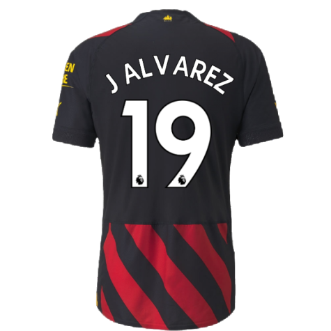 2022-2023 Man City Authentic Away Shirt (J ALVAREZ 19)
