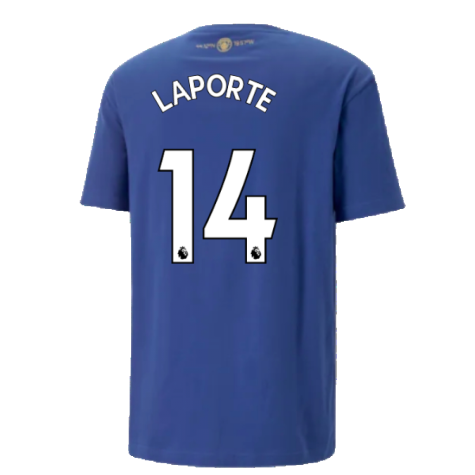 2022-2023 Man City Chinese New Year Graphic Tee (Blue) (Laporte 14)