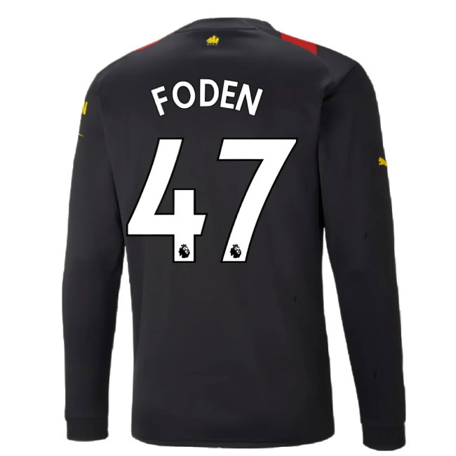 2022-2023 Man City Long Sleeve Away Shirt (FODEN 47)