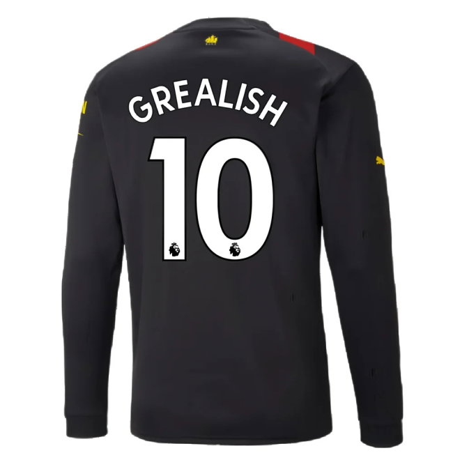 2022-2023 Man City Long Sleeve Away Shirt (GREALISH 10)