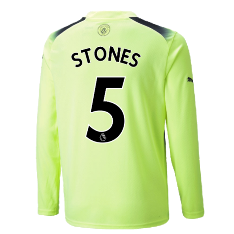2022-2023 Man City Long Sleeve Third Shirt (STONES 5)