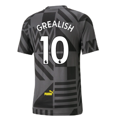 2022-2023 Man City Pre-Match Jersey (Black) (GREALISH 10)